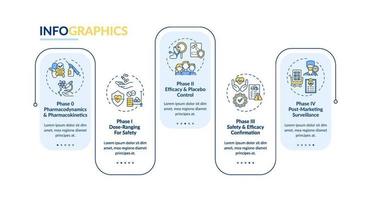 Clinical study phases vector infographic template