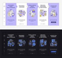 Smart content analytics criteria onboarding vector template