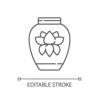 Chinese porcelain linear icon vector