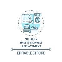 No daily sheets and towels replacement concept icon vector