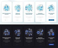 E-scrap manage problems onboarding mobile app page screen with concepts vector