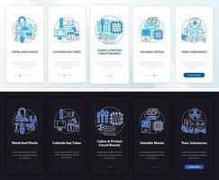 E-scrap parts onboarding mobile app page screen with concepts vector