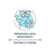 preservar el icono del concepto de biodiversidad local vector