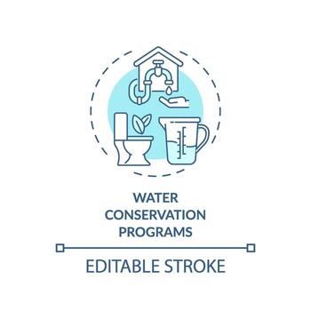 Water conservation programs concept icon vector