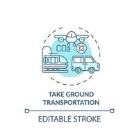 tomar el icono del concepto de transporte terrestre vector