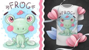 Adorable cartoon character animal frog vector