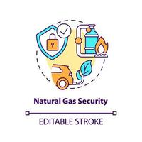 icono de concepto de seguridad de gas natural vector