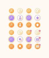Settings options for user account UI elements kit vector