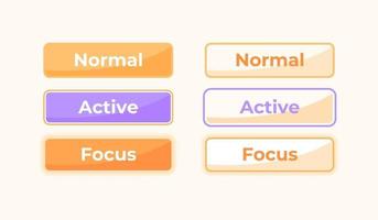 Active and inactive Settings UI elements kit vector