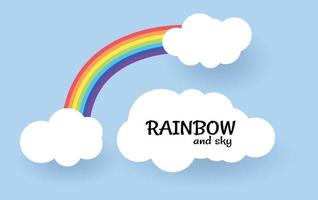 Rainbow and Clouds background , vector design.