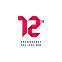 12 th Anniversary Celebration Vector Template Design Illustration