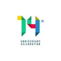 14 th Anniversary Celebration Vector Template Design Illustration