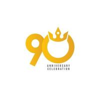 90 Years Anniversary Celebration Vector Template Design Illustration