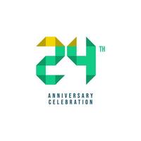 Ilustración de diseño de plantilla de vector de celebración de 24 aniversario