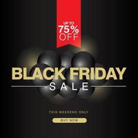 Black Friday Sale up to 75 off Banner Vector Template Design Illustration