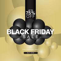 Black Friday Sale up to 75 off Banner Vector Template Design Illustration