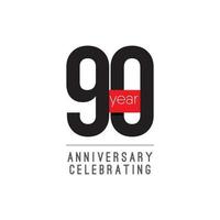 90 Years Anniversary Celebrating Vector Template Design Illustration