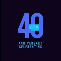 40 Years Anniversary Celebrating Vector Template Design Illustration