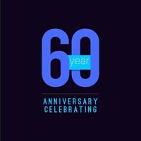 60 Years Anniversary Celebrating Vector Template Design Illustration