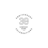 30 Years Anniversary Celebration Your Company Vector Template Design Illustration