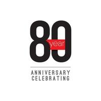 80 Years Anniversary Celebrating Vector Template Design Illustration