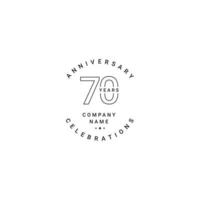 70 Years Anniversary Celebration Your Company Vector Template Design Illustration