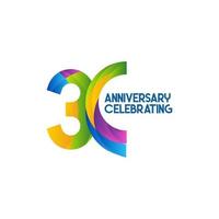 30 Years Anniversary Celebrating Vector Template Design Illustration