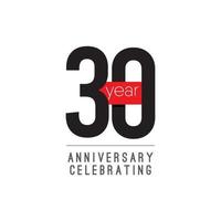 30 Years Anniversary Celebrating Vector Template Design Illustration