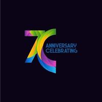 70 Years Anniversary Celebrating Vector Template Design Illustration