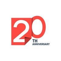 20 th Anniversary Celebration Your Company Vector Template Design Illustration