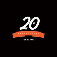 20 Years Anniversary Celebration Your Company Vector Template Design Illustration