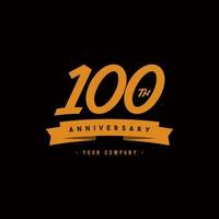 100 Years Anniversary Celebration Your Company Vector Template Design Illustration