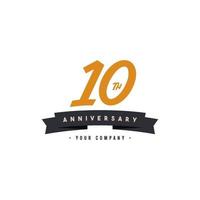 10 Years Anniversary Celebration Your Company Vector Template Design Illustration