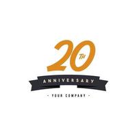 20 Years Anniversary Celebration Your Company Vector Template Design Illustration