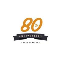 80 Years Anniversary Celebration Your Company Vector Template Design Illustration