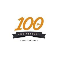 100 Years Anniversary Celebration Your Company Vector Template Design Illustration