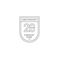 20 Years Anniversary Celebration Your Company Vector Template Design Illustration