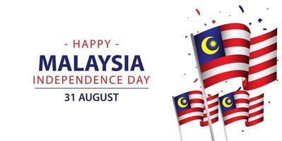 Ilustración de diseño de plantilla de vector de día de la independencia de Malasia