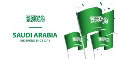 Ilustración de diseño de plantilla de vector de día de la independencia de Arabia Saudita