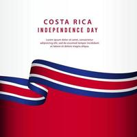 feliz día de la independencia de costa rica vector plantilla de diseño ilustración