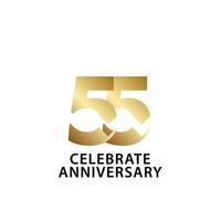 55 Years Anniversary Celebrate Gold Vector Template Design Illustration