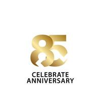 85 Years Anniversary Celebrate Gold Vector Template Design Illustration