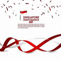 Ilustración de diseño de plantilla de vector de celebración del día de la independencia de Singapur