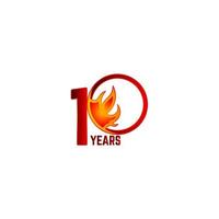 Ilustración de diseño de plantilla de vector de celebración de aniversario de 10 años