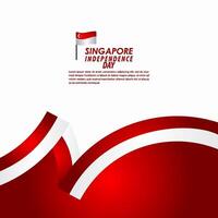 Ilustración de diseño de plantilla de vector de celebración del día de la independencia de Singapur