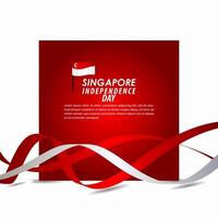 Ilustración de diseño de plantilla de vector de celebración del día de la independencia de Singapur