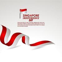 Ilustración de diseño de plantilla de vector de celebración del día de la independencia de Singapur