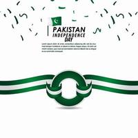 Ilustración de diseño de plantilla de vector de celebración del día de la independencia de Pakistán