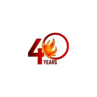 40 Years Anniversary Celebration Vector Template Design Illustration