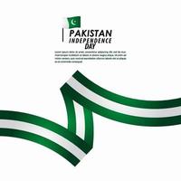 Ilustración de diseño de plantilla de vector de celebración del día de la independencia de Pakistán